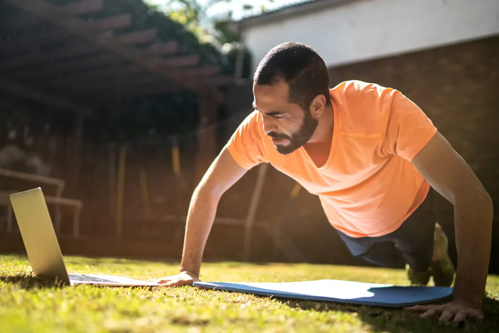 man doing push ups